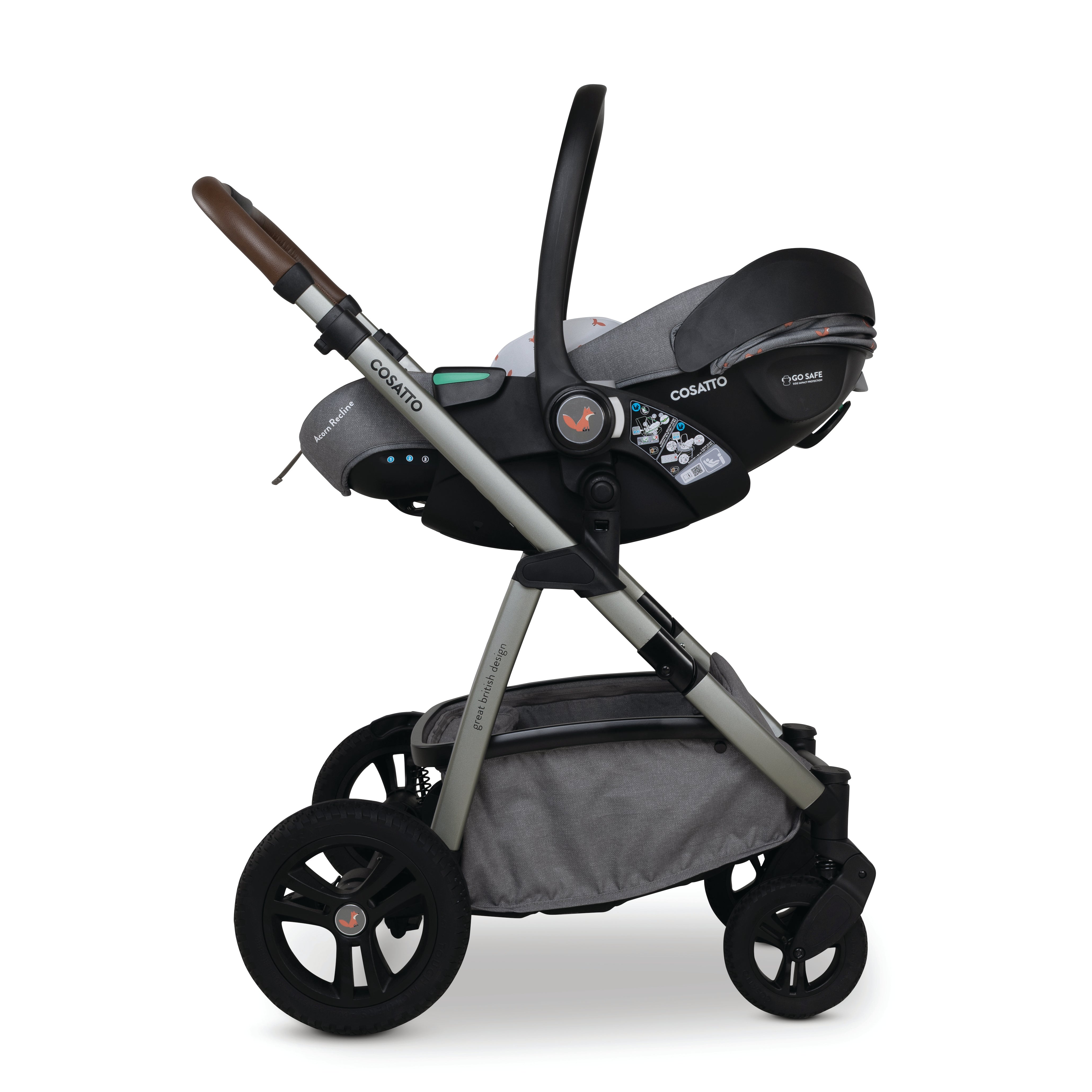 Wow 3 Gesamt-Set inkl. Babyschale mit Liegefunktion - Foxling