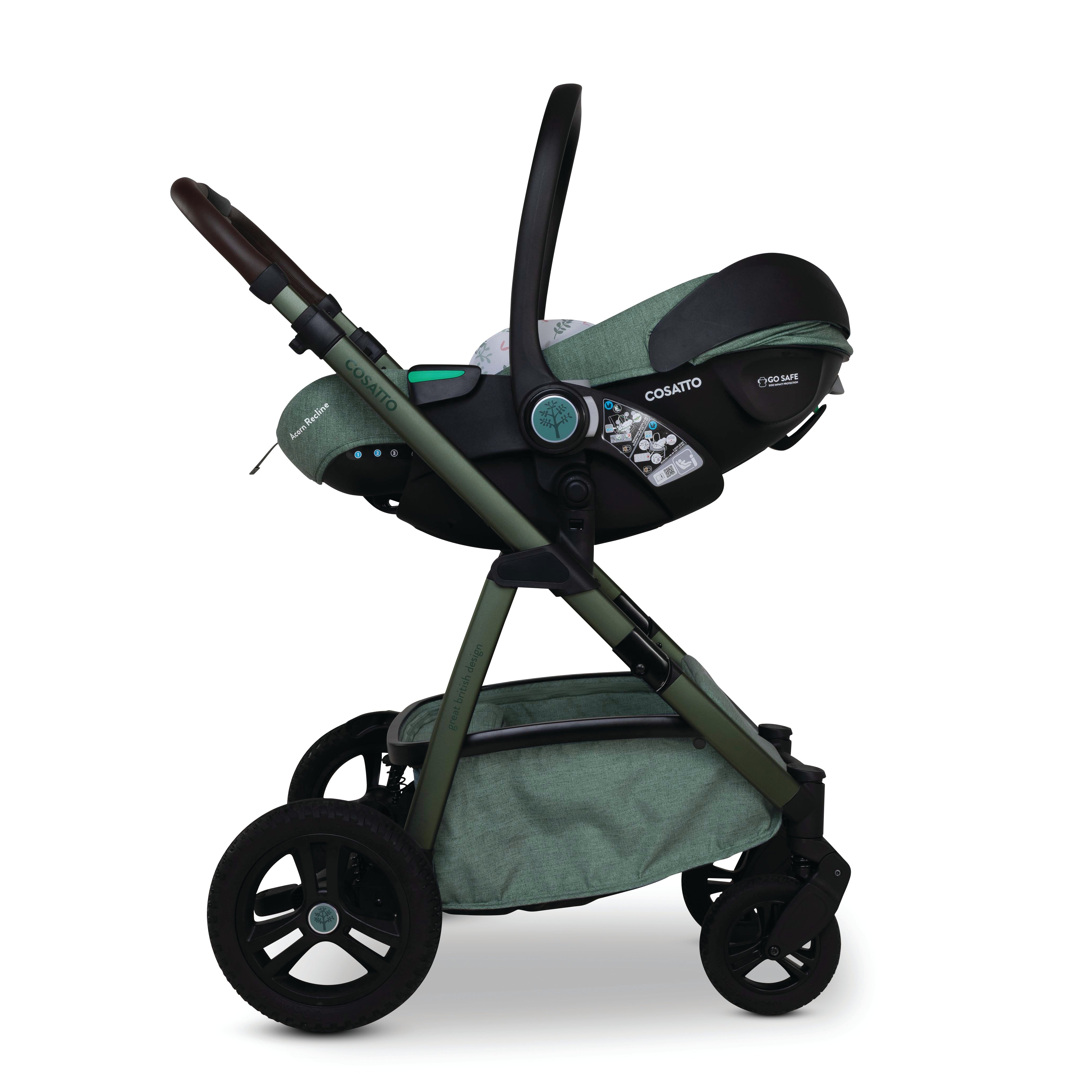 Wow 3 Gesamt-Set inkl. Babyschale mit Liegefunktion - Meadow