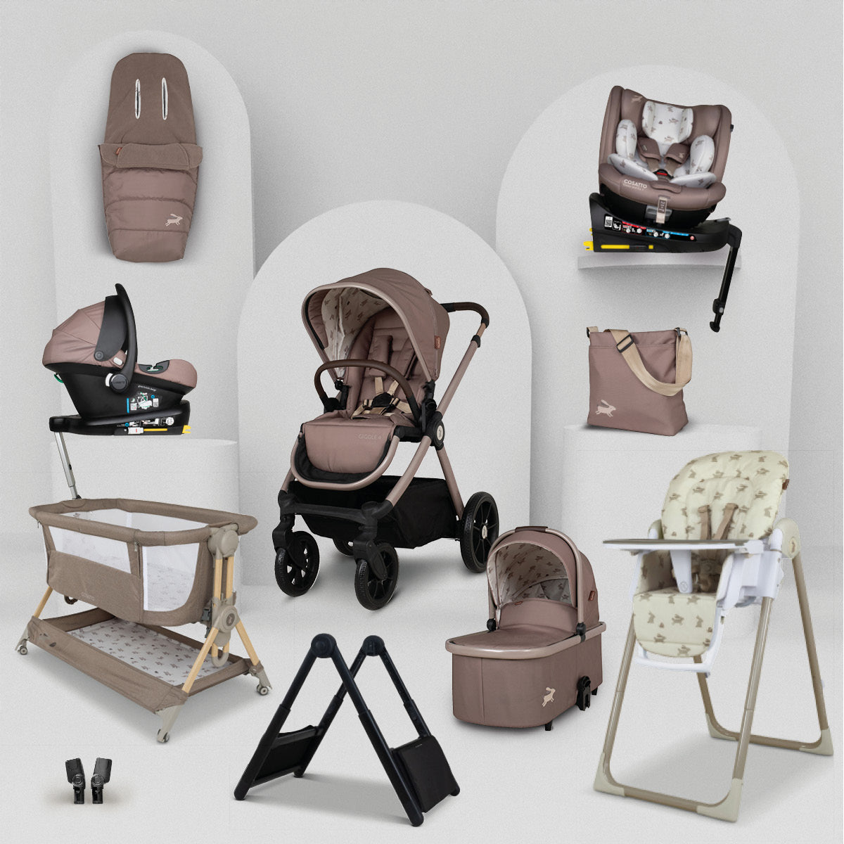 Giggle 4 Mega Set 3-in-1 mit Hochstuhl & Beistellbett - Lollop