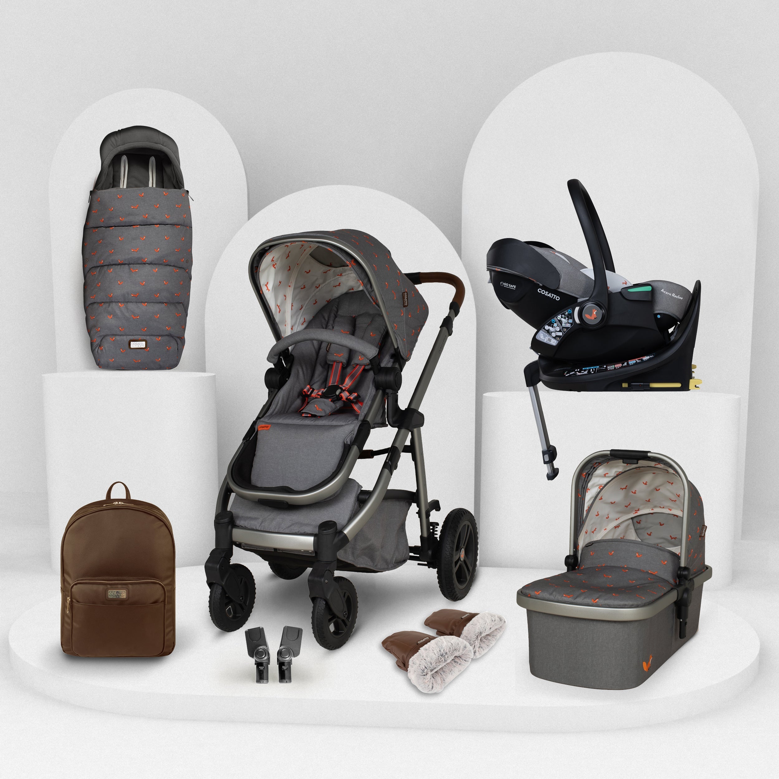 Wow 3 Gesamt-Set inkl. Babyschale mit Liegefunktion - Foxling