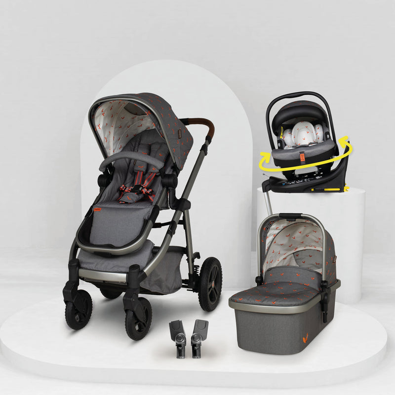 Wow 3 Kindersitz 3 in 1 Set mit Isofix Basis - Foxling