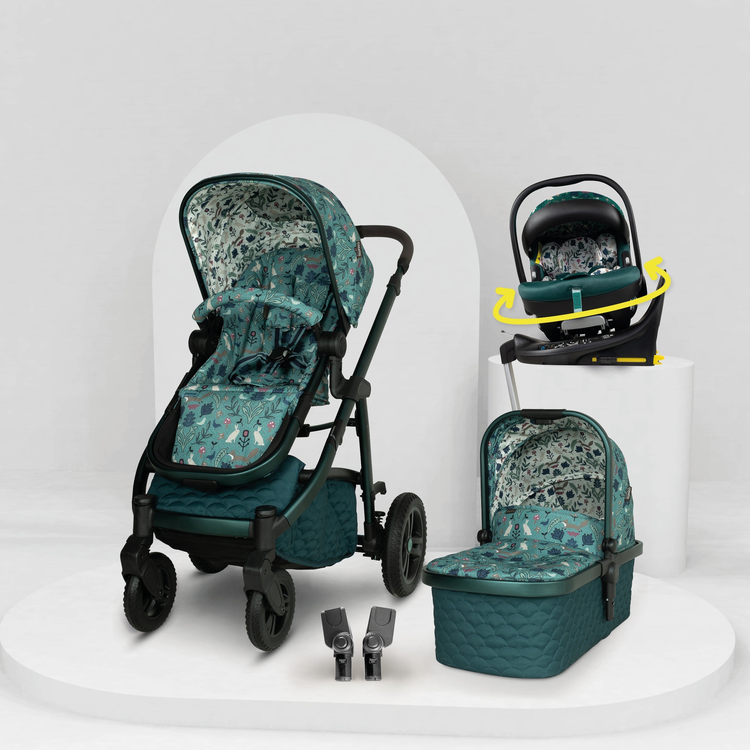 Wow 3 Kindersitz 3 in 1 Set mit Isofix Basis - Masquerade