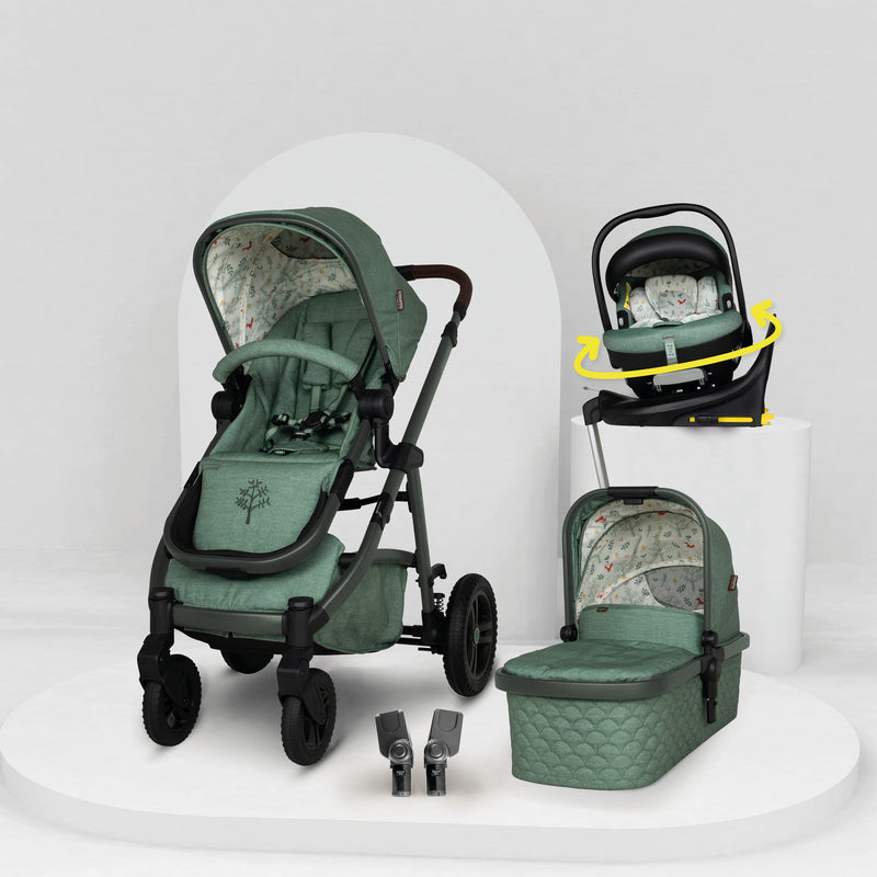 Wow 3 Kindersitz 3 in 1 Set mit Isofix Basis - Meadow