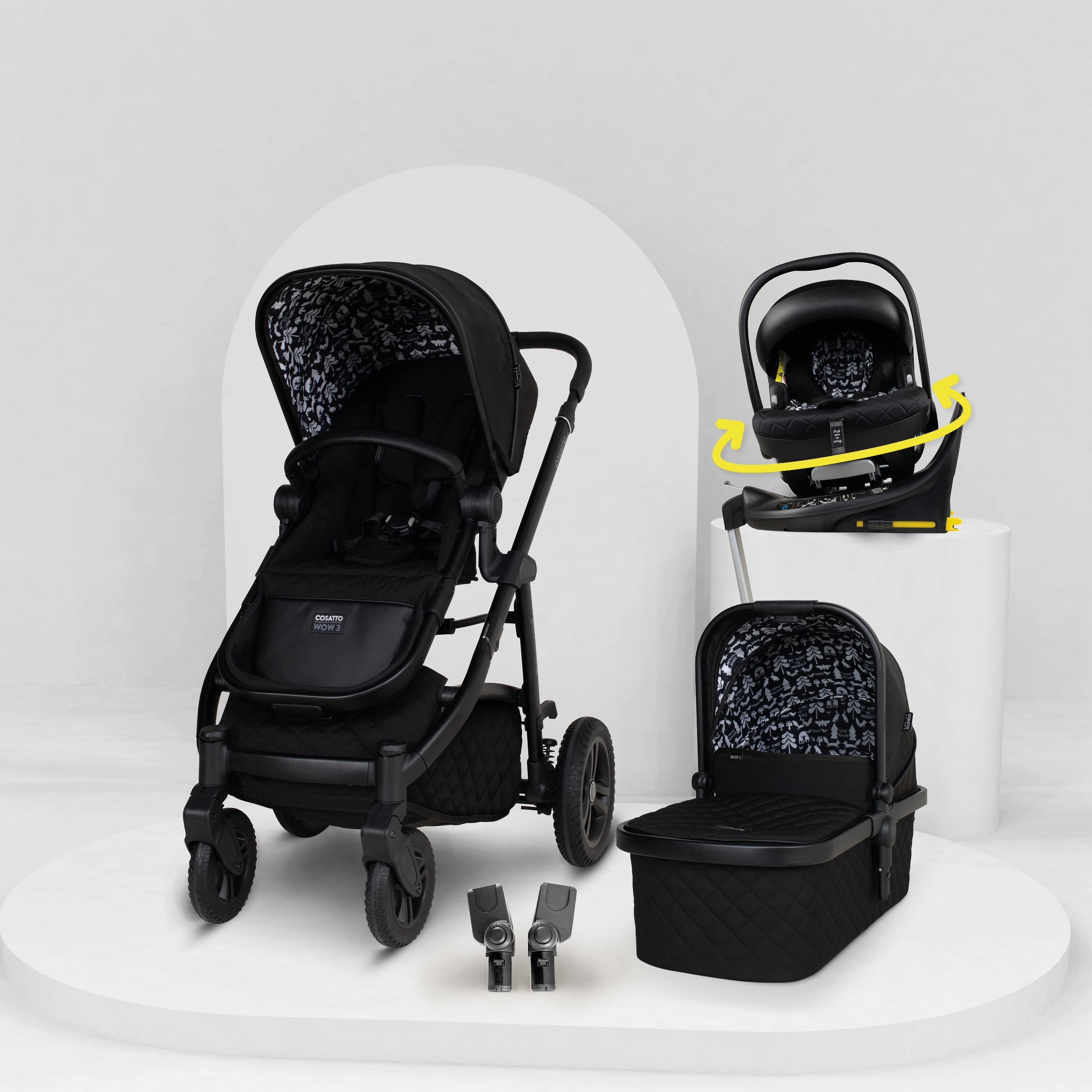 Wow 3 Kindersitz 3 in 1 Set mit Isofix Basis - Silhouette