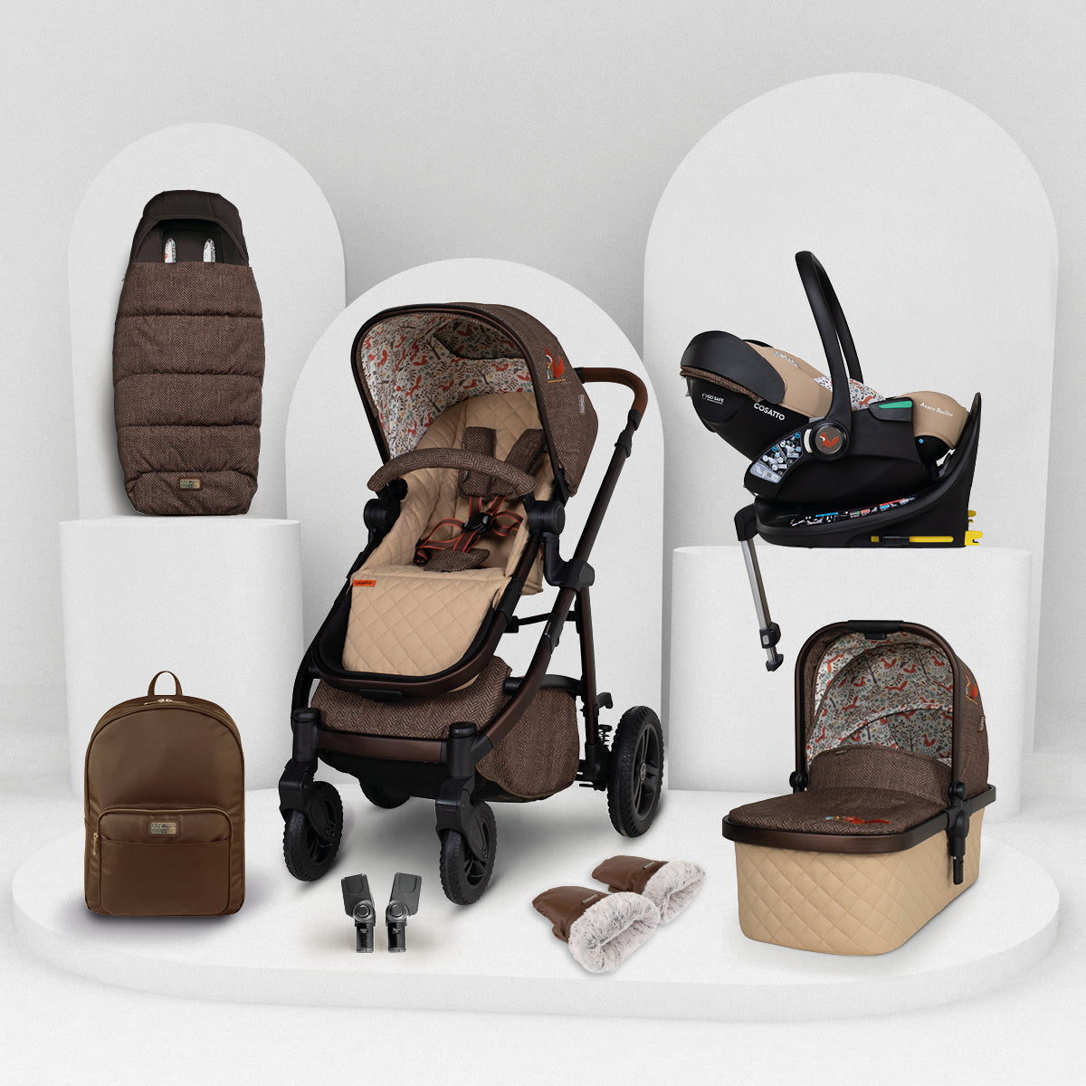 Wow 3 Gesamt-Set inkl. Babyschale mit Liegefunktion - Foxford Hall