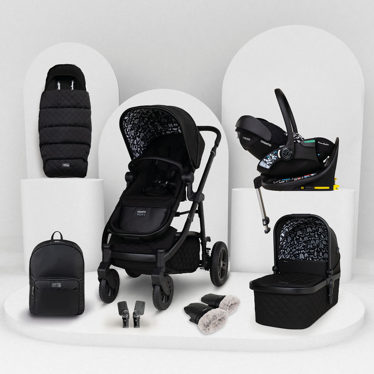Wow 3 Gesamt-Set inkl. Babyschale mit Liegefunktion - Silhouette