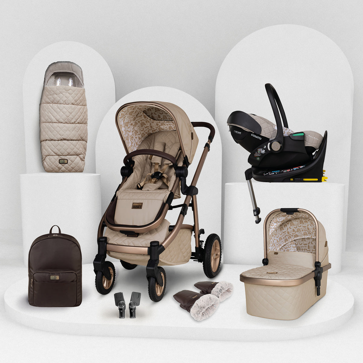 Wow 3 Gesamt-Set inkl. Babyschale mit Liegefunktion - Whisper