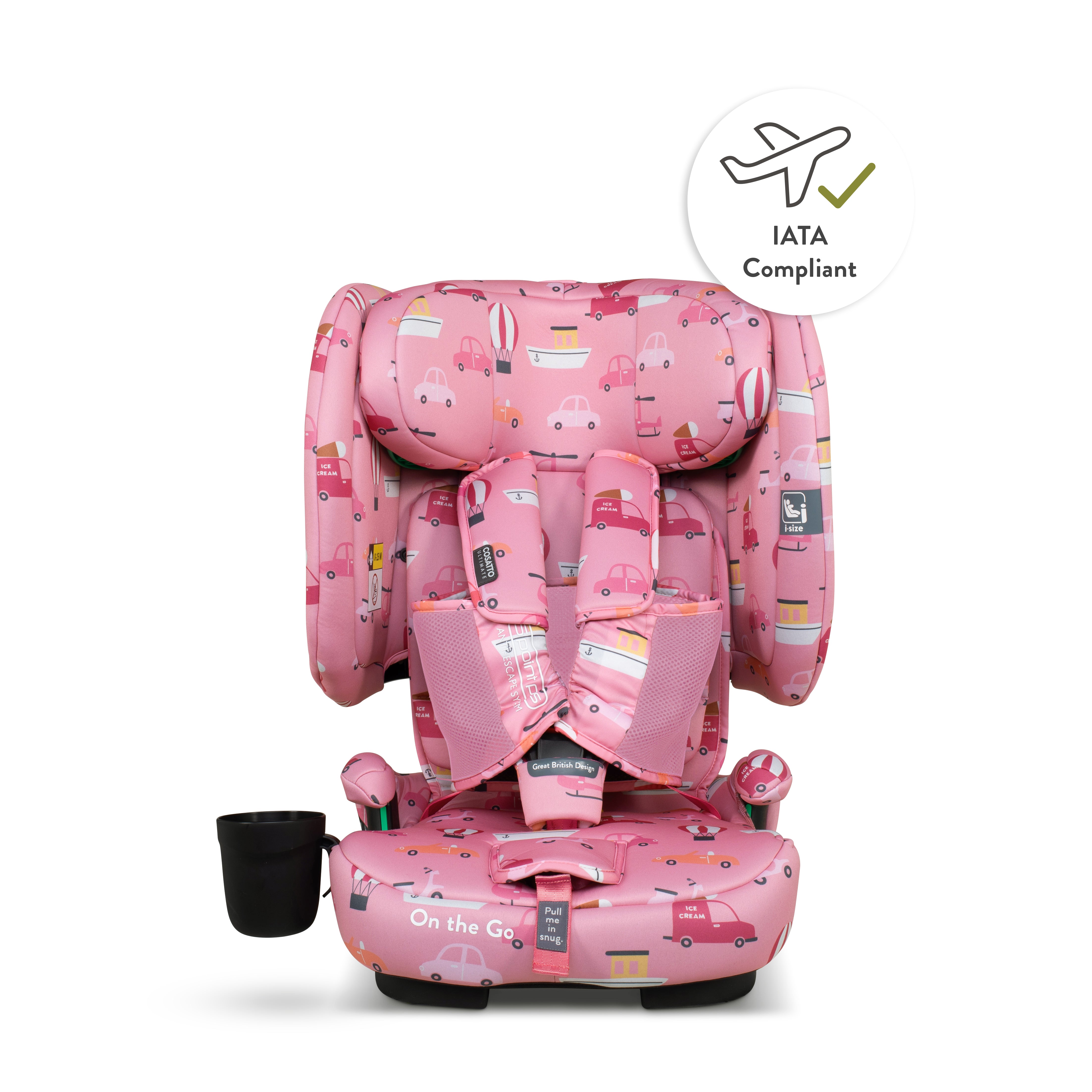 On The Go i-Size Reisekindersitz - Itchy Feet Rosy